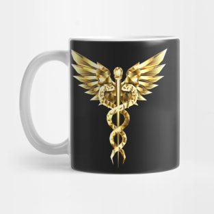 Gold Polygonal Symbol Caduceus Mug